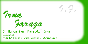 irma farago business card